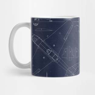 Yak9m Fighter Blueprint Mug